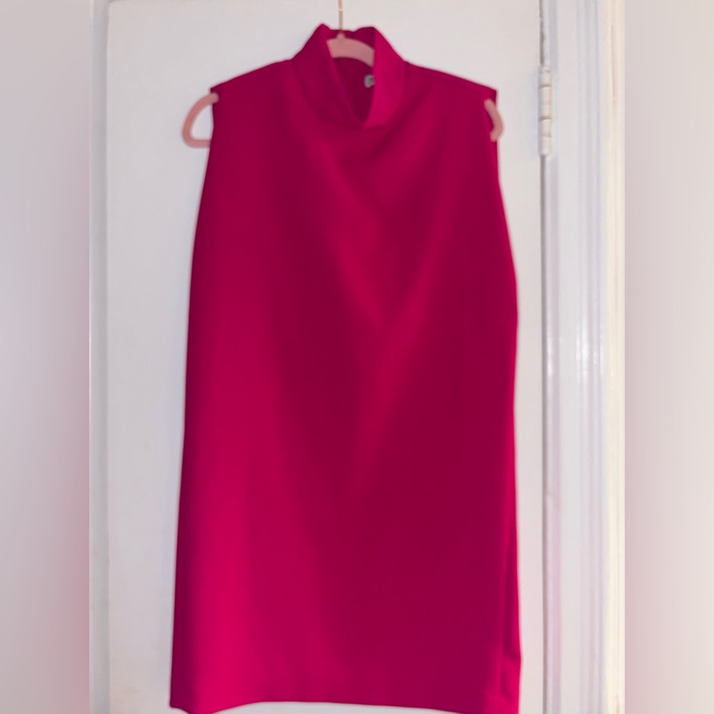 Zara Vibrant Pink High Neck Dress